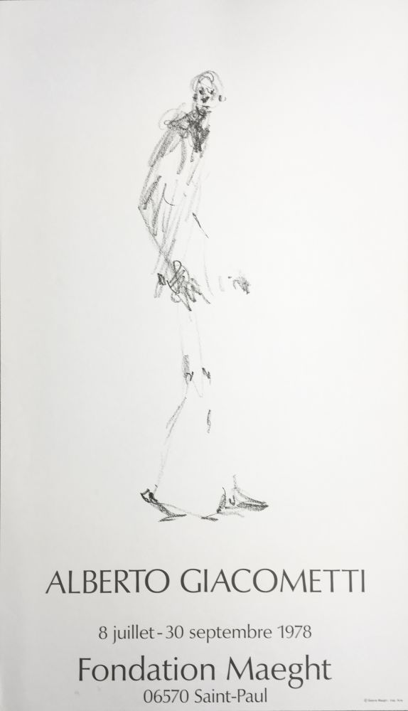 Cartel Giacometti - L'HOMME QUI MARCHE. Fondation Maeght du 8 juillet au 30 septembre 1978.