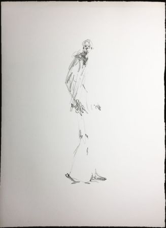 Litografía Giacometti - L'HOMME QUI MARCHE. Lithographie pour 