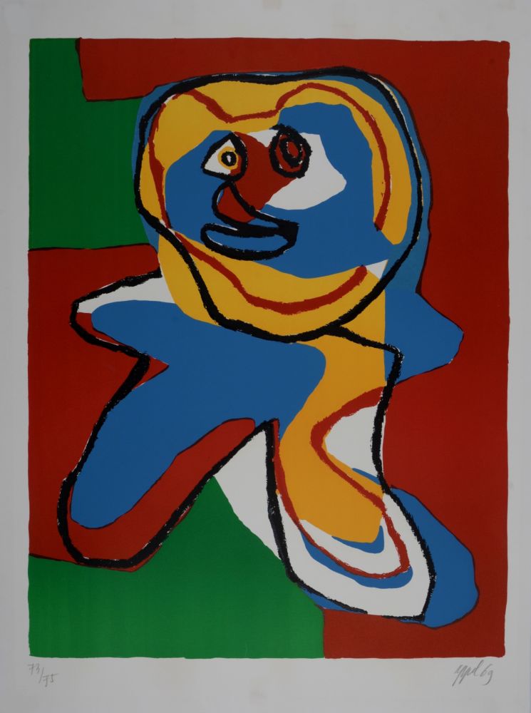 Litografía Appel - L'homme souriant, 1969 - Hand-signed