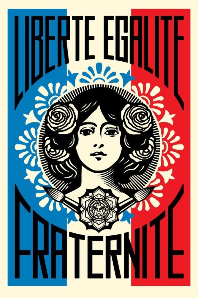Litografía Fairey - Liberté Égalité Fraternité
