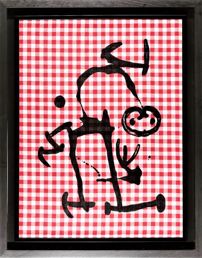 Litografía Miró - L'Illetre aux carreaux rouges