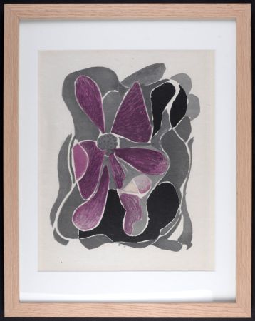 Litografía Braque - L'Iris, 1963 - Framed