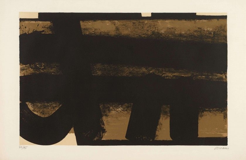 Litografía Soulages - Lithographie 35 – 1974