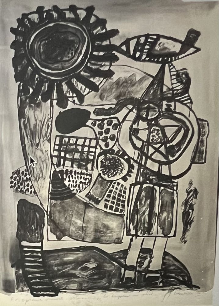 Litografía Corneille - Lithographie aquarellée La Baigneuse au soleil, 1974. Pièce Unique