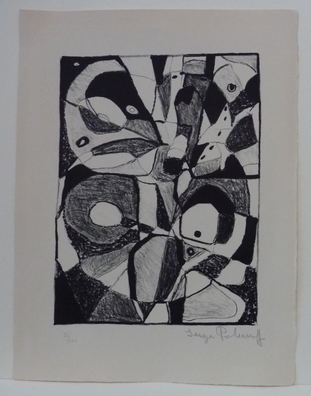 Litografía Poliakoff - Lithographie en noir n°1