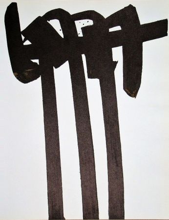 Litografía Soulages - Lithographie n° 28 - Lithographie originale pour XXe Siècle (1970)