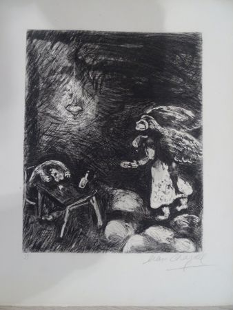 Aguafuerte Chagall - L'Ivrogne et sa Femme