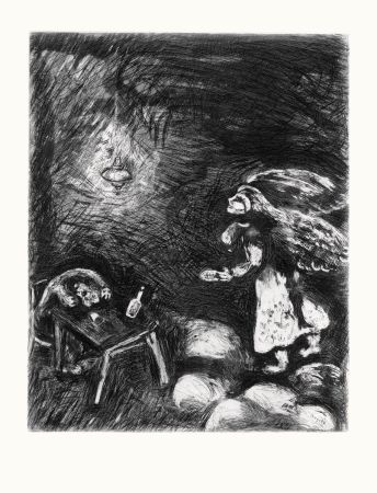 Aguafuerte Chagall - L'ivrogne et sa femme