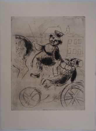 Grabado Chagall - L'ivrogne (Pavel Ivanovitch est ramené à l'auberge)