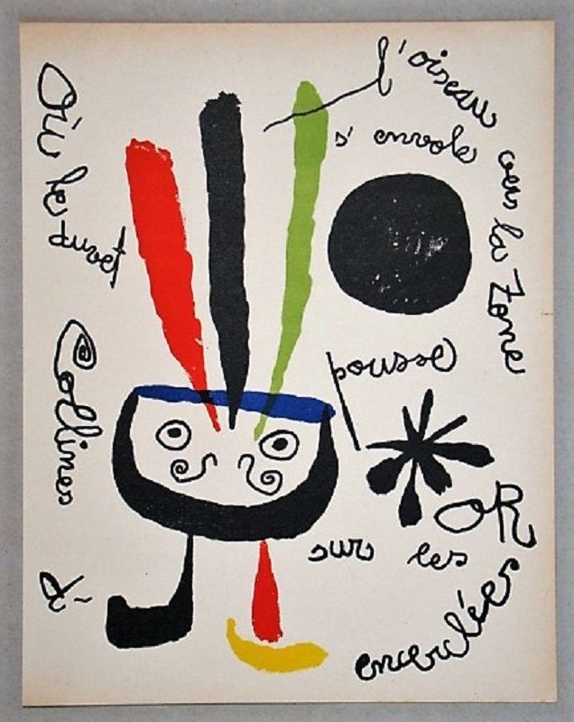 Litografía Miró - L'oiseau