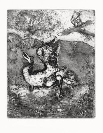 Aguafuerte Chagall - L'Oiseau blessé d'une flèche