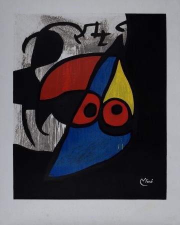 Litografía Miró - L'Oiseau, circa 1983