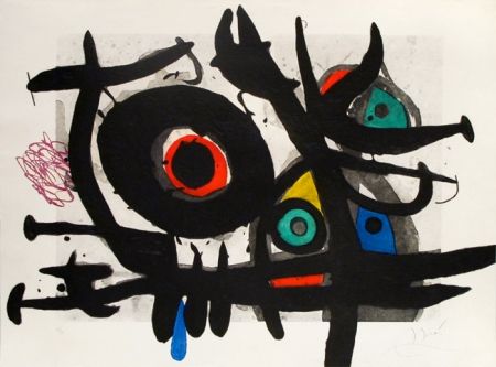 Grabado Miró - L'oiseau destructeur