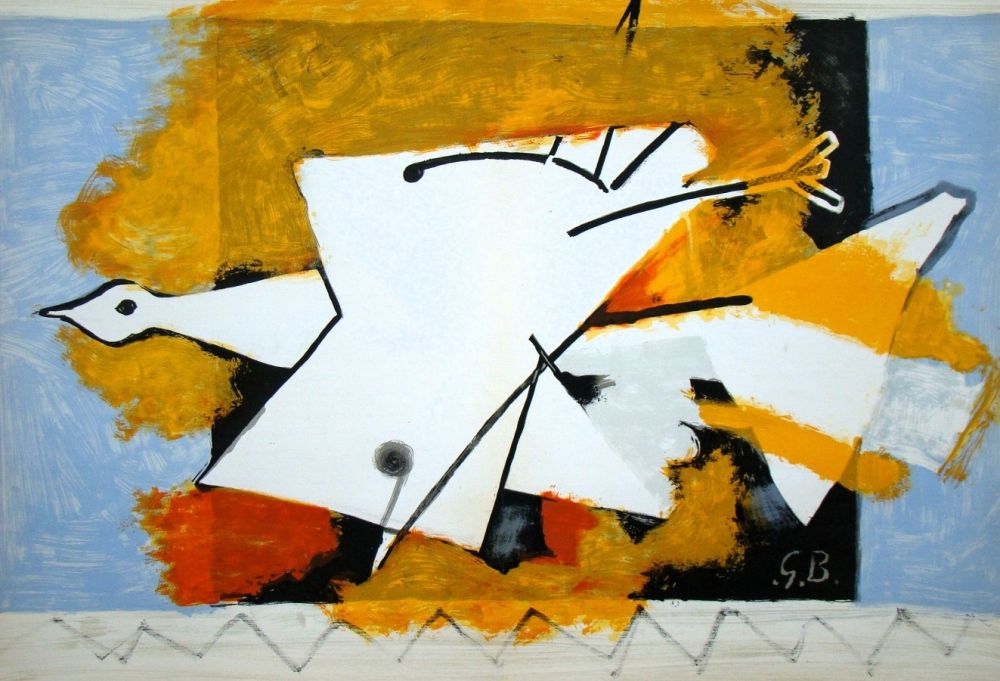 Litografía Braque (After) - L'oiseau jaune