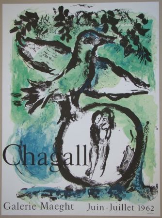 Litografía Chagall - L'oiseau vert