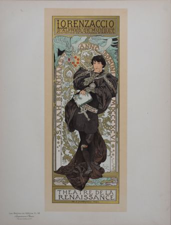 Litografía Mucha - Lorenzaccio, Les Maitres de L’Affiche, 1898