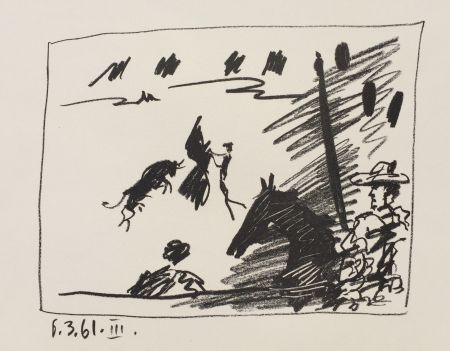 Litografía Picasso - Los Toros – Jeu de la Cape (B.1015)