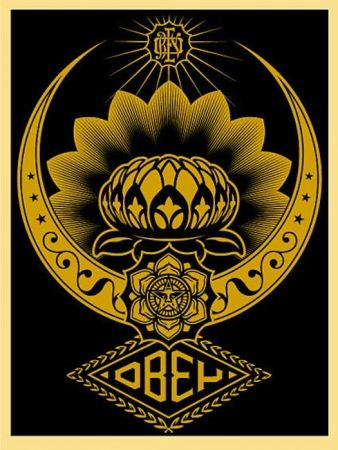 Serigrafía Fairey - Lotus Ornament Gold 