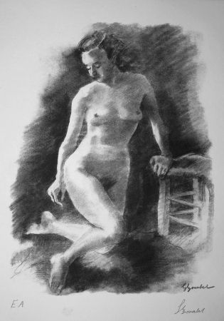 Litografía Bonabel - Louis-Ferdinand Céline - Litographie Originale / Original Lithograph - Autoportrait/Self-portrait - 1945