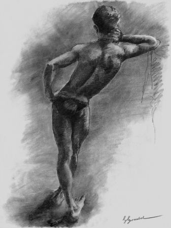 Litografía Bonabel - Louis-Ferdinand Céline - Litographie Originale / Original Lithograph - Nu Masculin / Male Nude 1938
