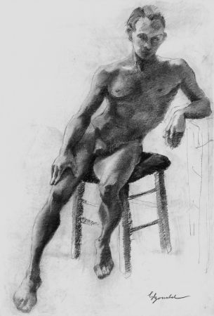Litografía Bonabel - Louis-Ferdinand Céline - Litographie Originale / Original Lithograph - Nu Masculin / Male Nude 1938