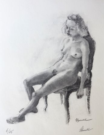 Litografía Bonabel - Louis-Ferdinand Céline - Nu Feminin - Teen Nude - 1938