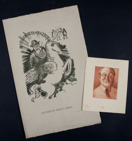 Litografía Van Dongen - Louis Jou : set of one menu and one lithograph