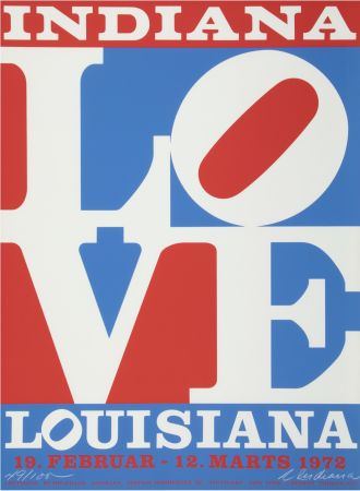 Serigrafía Indiana - Louisiane, LOVE, 1972 - Hand-signed