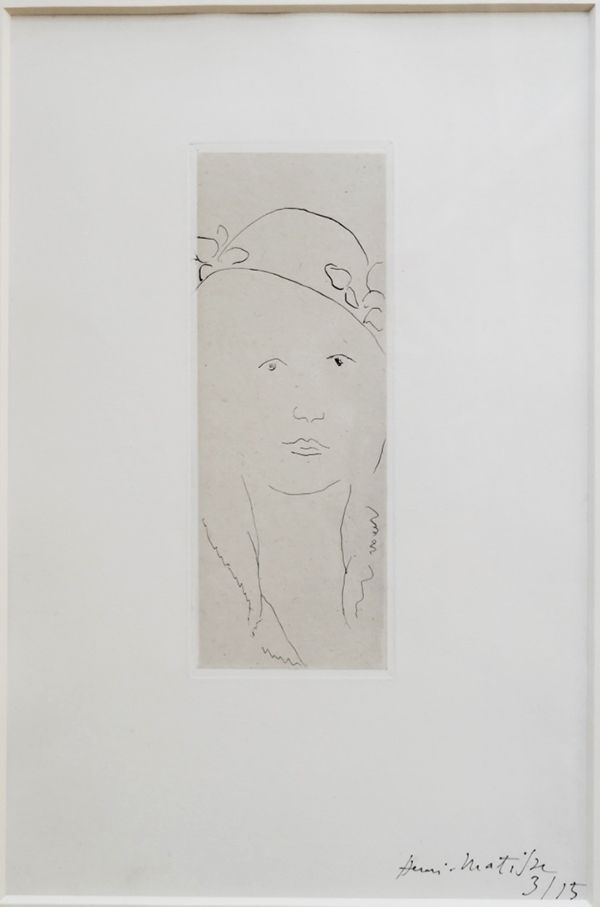 Grabado Matisse - Loulou au chapeau fleuri