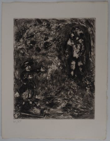 Grabado Chagall - L'ours et le jardinier (L'ours et l'amateur de jardins)