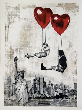 Serigrafía Mr Brainwash - Love Is In the Air (New York)