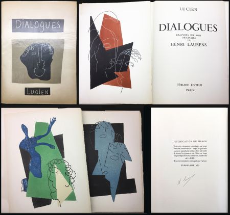 Litografía Laurens - Lucien de Samosate - DIALOGUES. Bois gravés en couleurs de Henri Laurens (Tériade 1951)