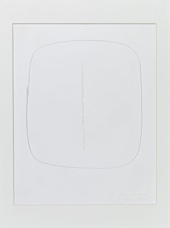 Litografía Fontana - Lucio Fontana (1899–1968) – Concetto Spaziale – Lithograph with hand-cut central slash incision -1961