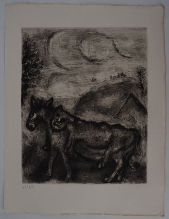 Grabado Chagall - L'âne et le lion (L'âne vêtu de la peau du lion)
