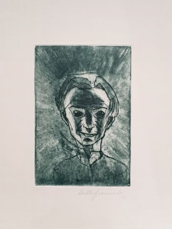 Grabado Gramatté - Lächelnder Kopf - Selbstporträt (Smiling Head - Self Portrait)