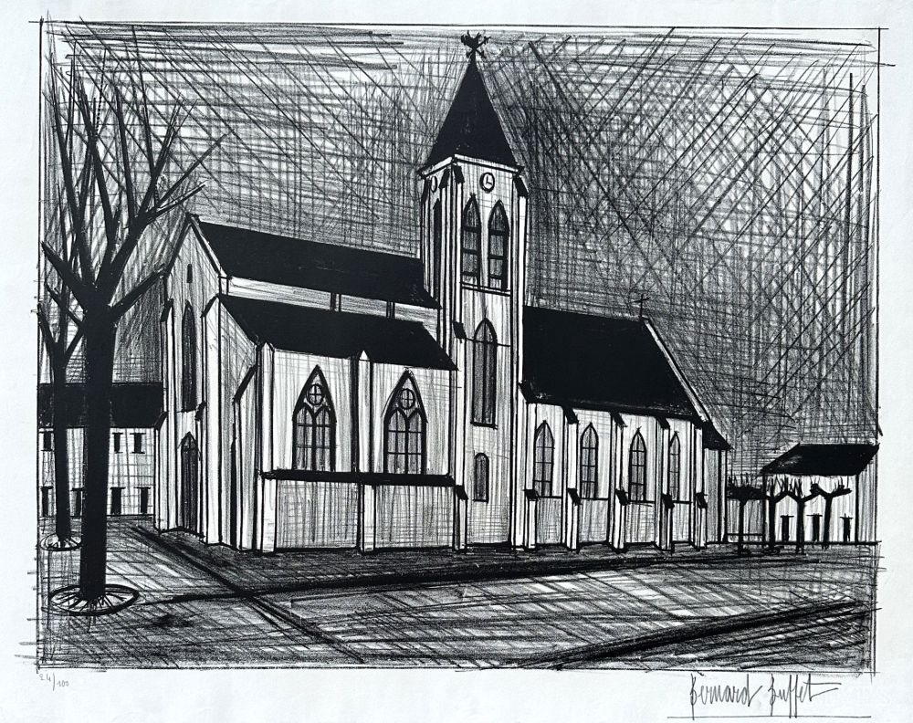 Litografía Buffet - L'église