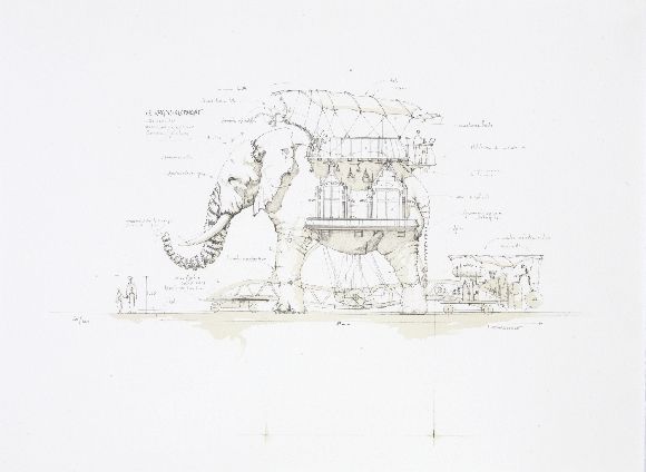 Litografía Delarozière - L'éléphant