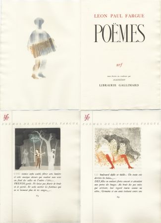 Libro Ilustrado Alexeïeff - Léon-Paul Fargue : POÈMES. Eaux-fortes en couleurs par Alexeïeff (1943)