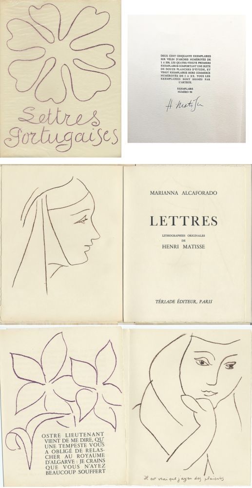 Libro Ilustrado Matisse - M. Alacaforado : LETTRES PORTUGAISES. Lithographies originales de Henri Matisse (1946)