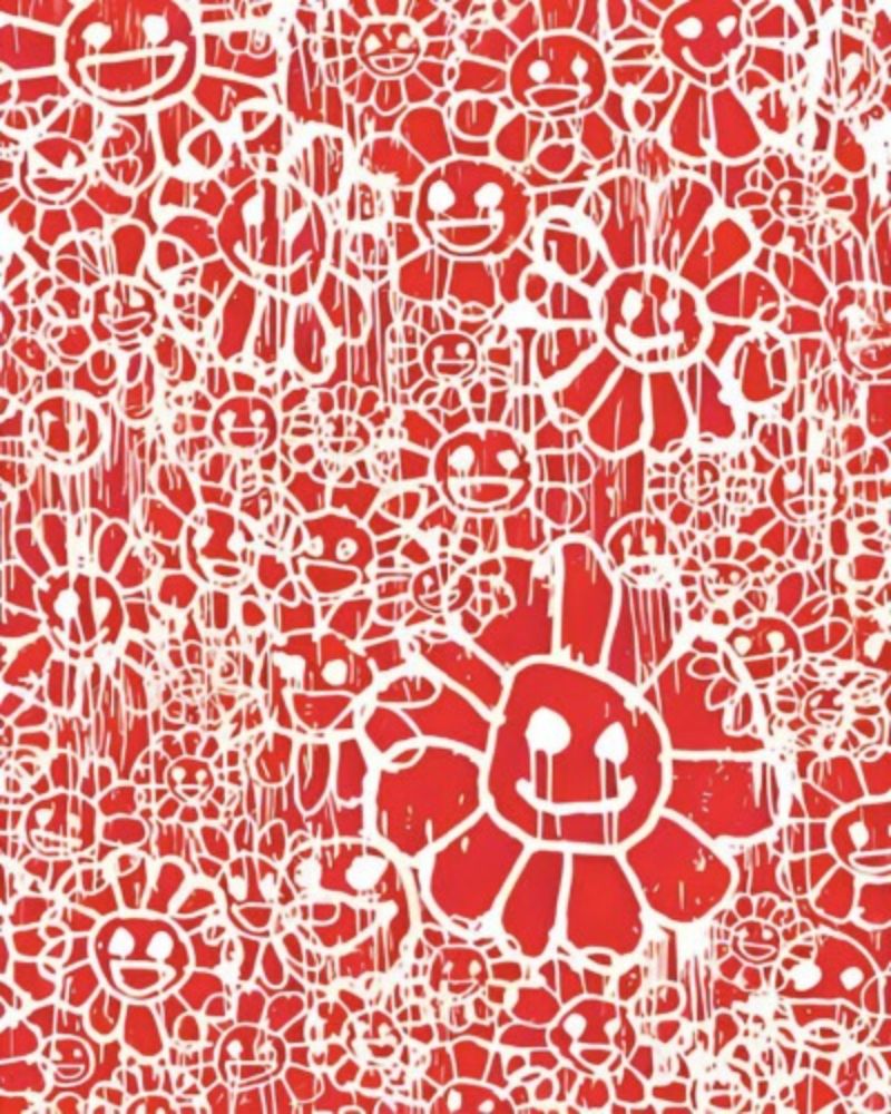 Múltiple Murakami - Madsaki Flowers B Red