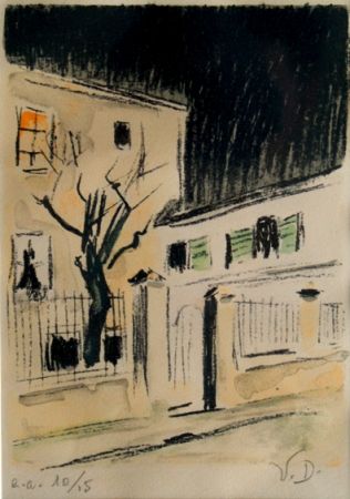 Litografía Van Dongen - Maison a Paris