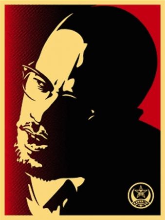 Serigrafía Fairey - Malcolm X Red