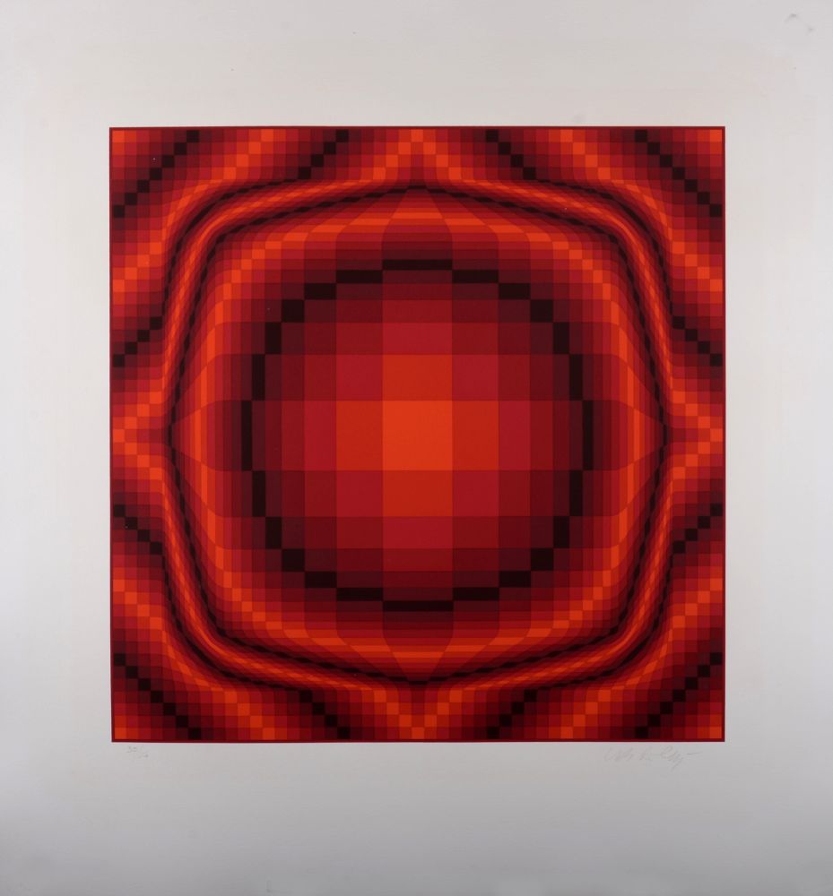 Serigrafía Vasarely - Mantra Rouge, c.1977 - Hand-signed & numbered!