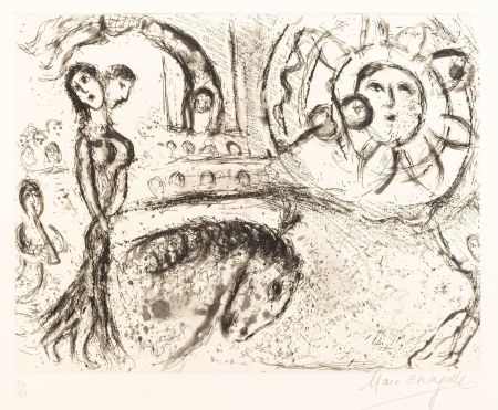 Grabado Chagall - Marc Chagall (1887–1985) - Le Cirque fantastique - Etching on paper - 1967
