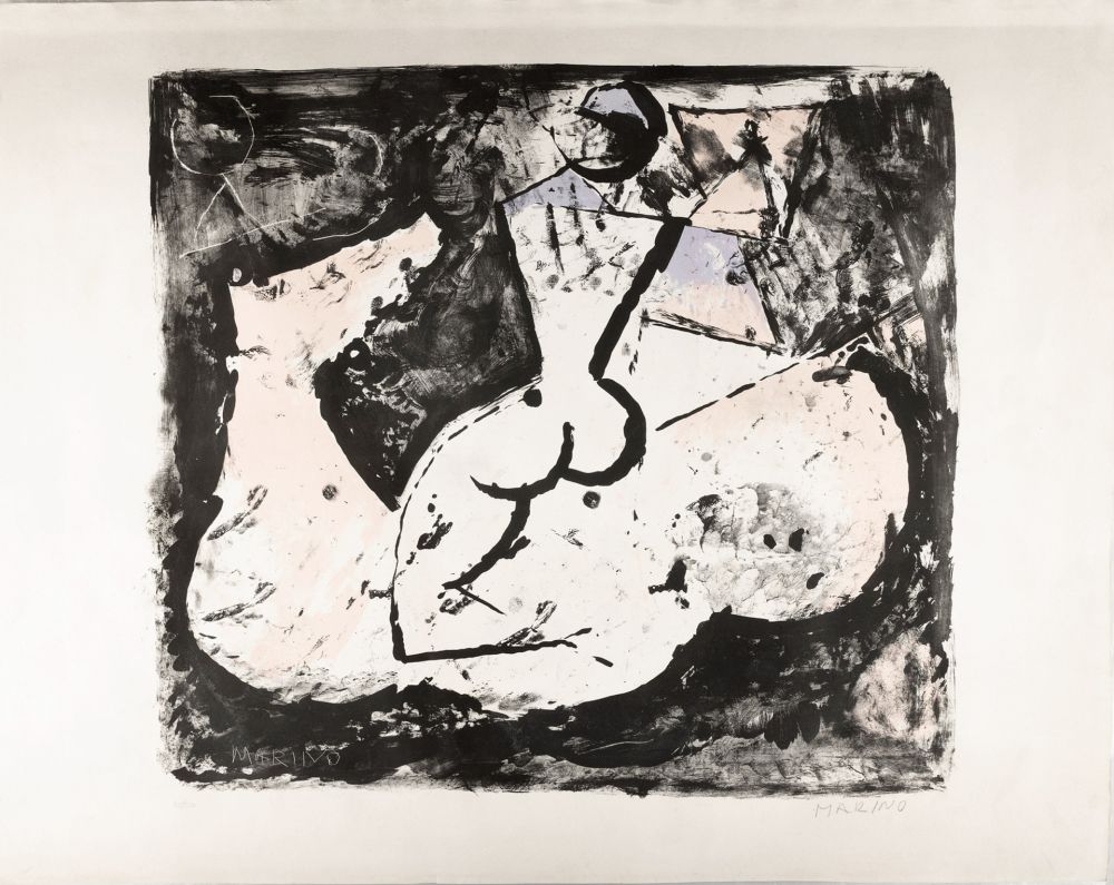 Litografía Marini - Marino Marini (1901–1980) - Cavallo e cavaliere - lithograph on paper - 1965