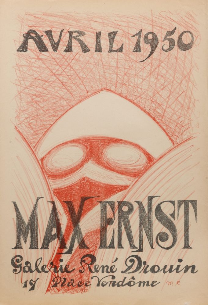 Litografía Ernst - MASQUE. [Affiche pour une exposition à la galerie René Drouin]