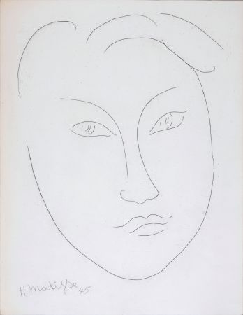 Aguafuerte Matisse - Masque de jeune garçon, 1946
