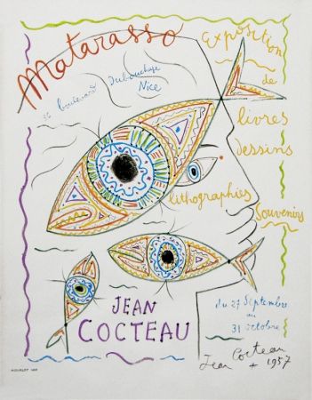 Litografía Cocteau - Matarasso (Gallery exhibition poster)