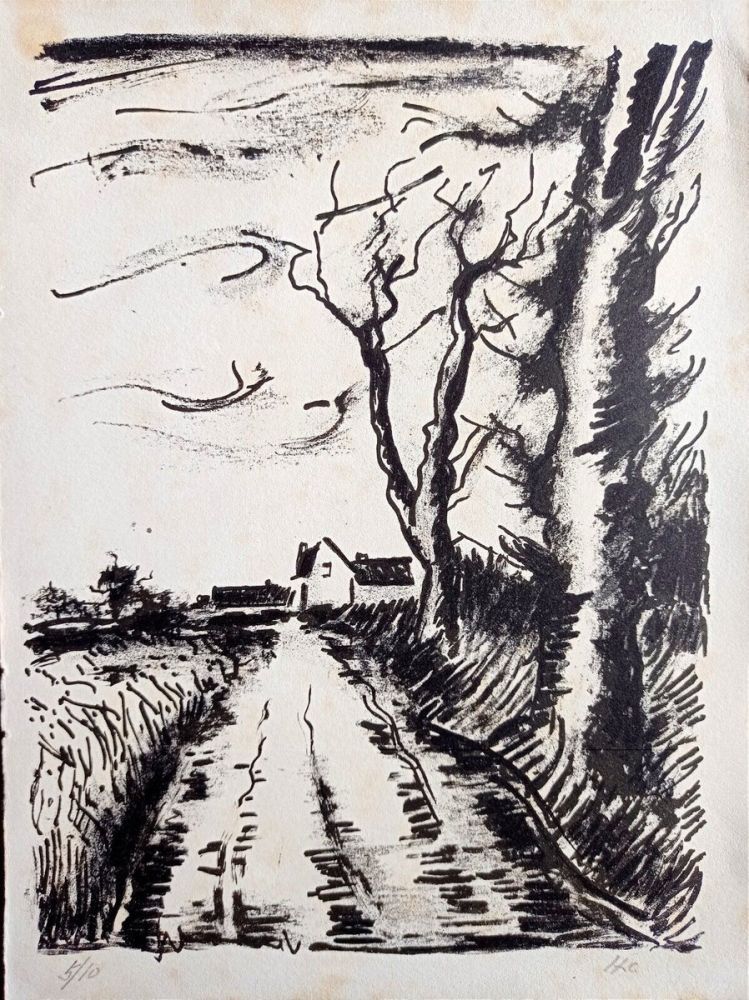 Grabado Vlaminck - Maurice de Vlaminck - Chemin de Manou, 1956 (Tete qui Tourne)