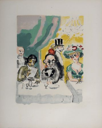 Litografía Van Dongen - Max invité par Manolo ou le griveleur malgré lui, 1949